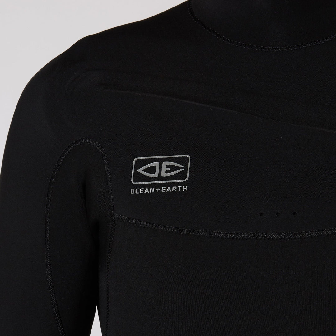 Wetsuit | Mens Double Black Chest Zip Steamer 4/3mm | Ocean and